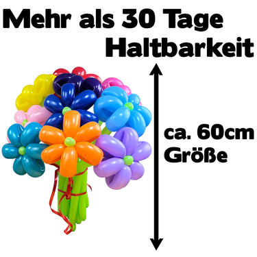 Luftballon-Blumenstrauß 10 Blumen Bunt