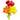 Luftballon-Blumenstrauß 3 Blumen Rot