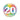 Happy Birthday 20 Konfetti bunt Luftballon
