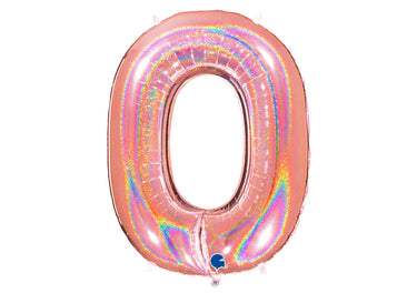 Luftballon XXL Zahl 0-9 glitzer-pink (100 cm)