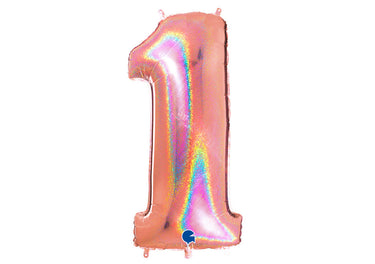 Luftballon XXL Zahl 0-9 glitzer-pink (100 cm)