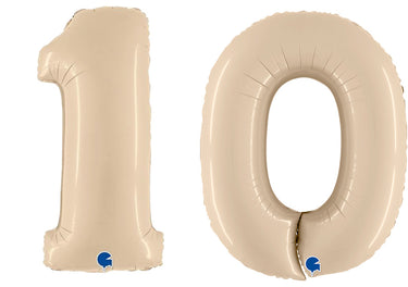 Luftballon XXL Zahl 10-99 cream (100 cm)