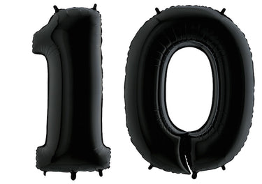 Luftballon XXL Zahl 10-99 schwarz (66 cm)