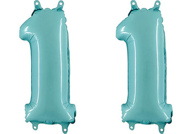 Luftballon XXL Zahl 10-99 pastell-blau (100 cm)