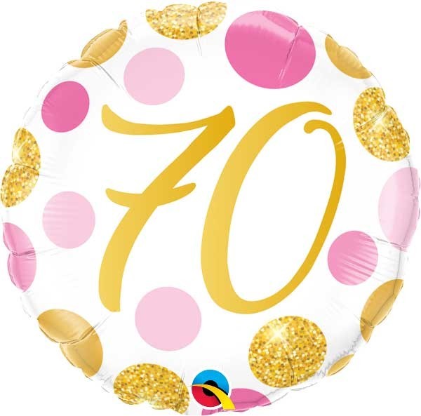 Happy Birthday 70 pinke Punkte Luftballon