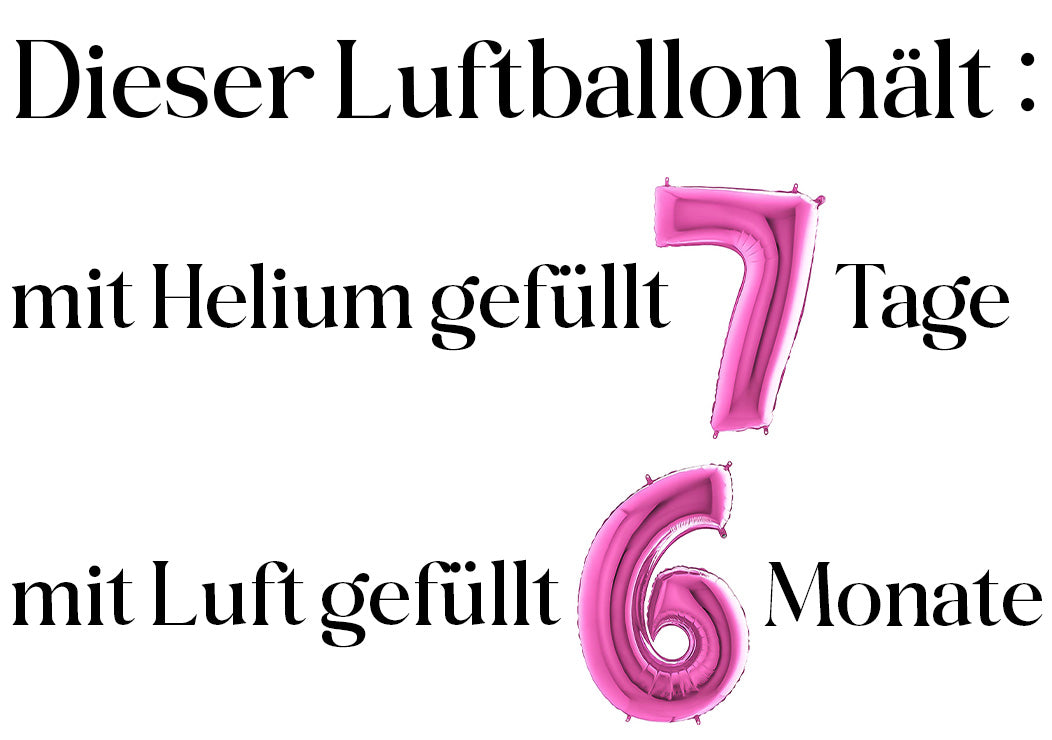 Luftballon XXL Zahl 10-99 pink (66 cm)