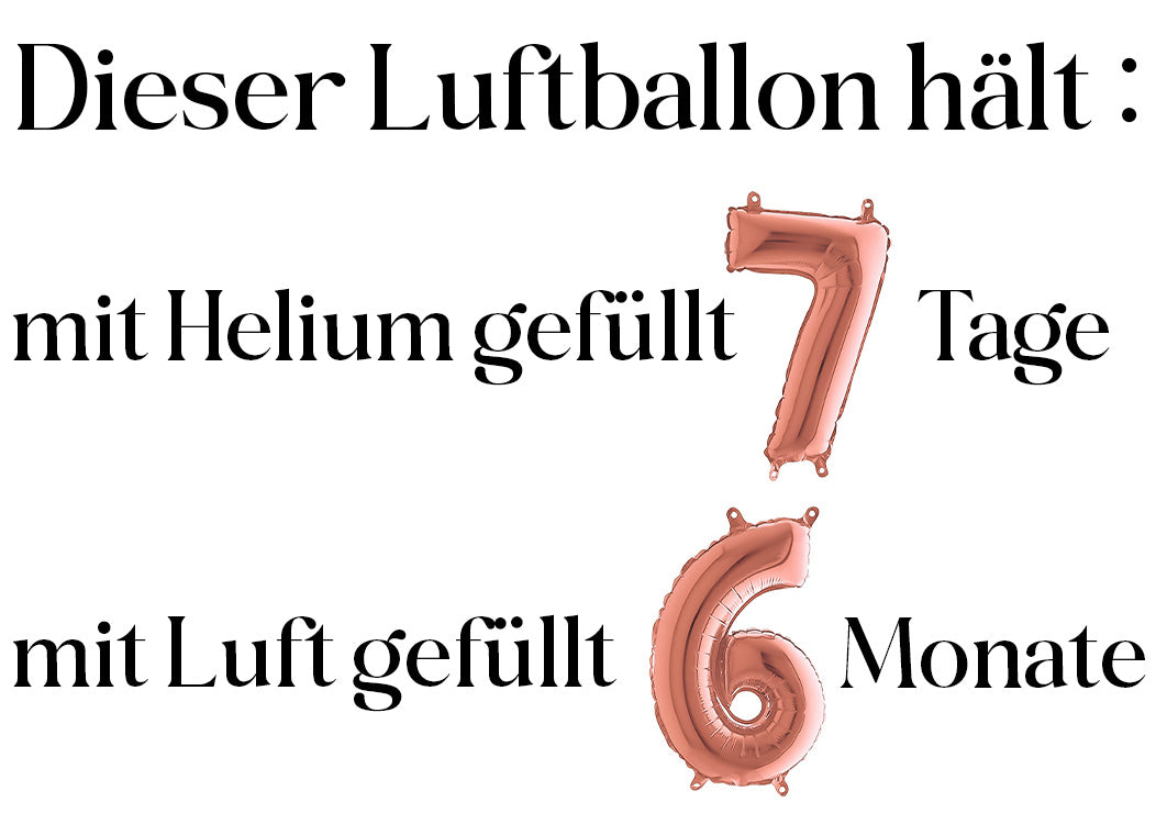 Luftballon XXL Zahl 0-9 rosegold (66 cm)