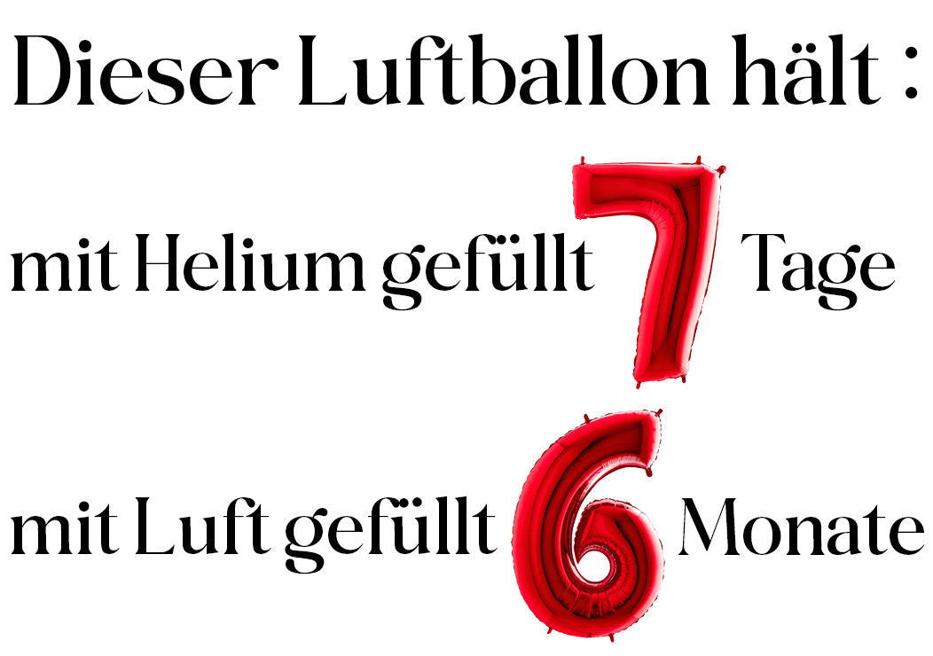 Luftballon XXL Zahl 0-9 rot (66 cm)