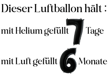 Luftballon XXL Zahl 0-9 schwarz (66 cm)