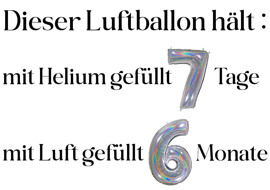 Luftballon XXL Zahl 0-9 glitzer-silber (66 cm)