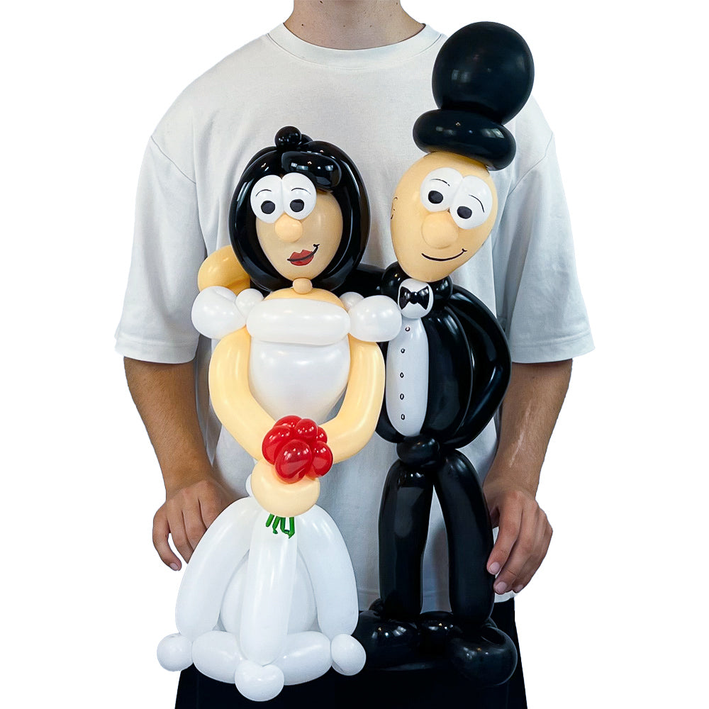 Brautpaar aus Luftballons, Schwarze Haare