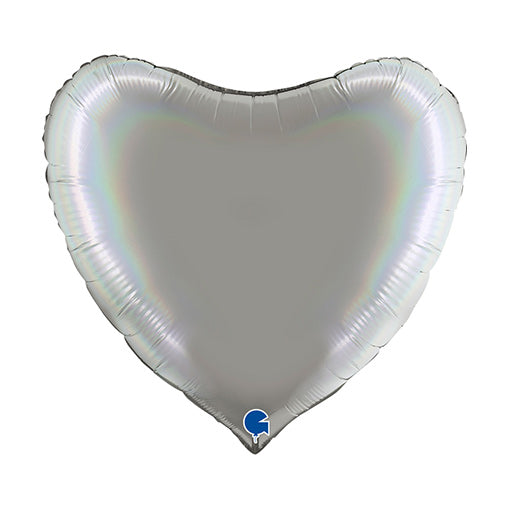 Rainbow Platin Herz-Luftballon