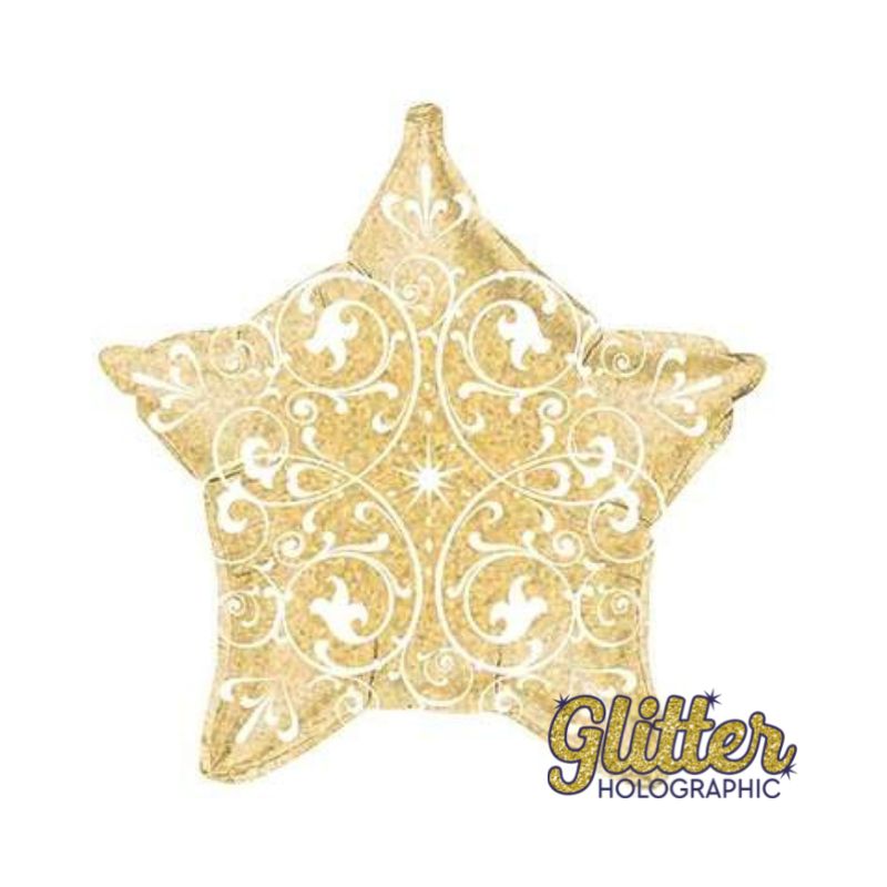 Glitter Gold Stern-Luftballon
