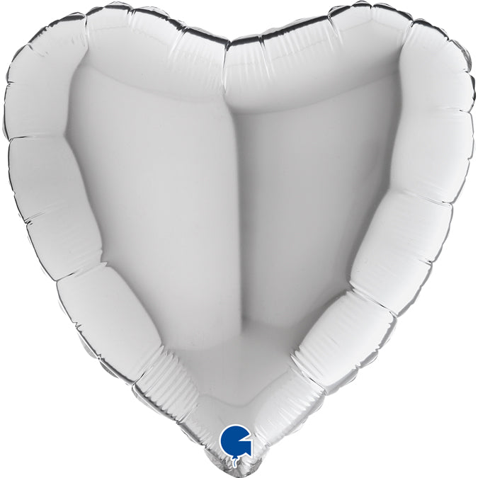 Silber Herz-Luftballon