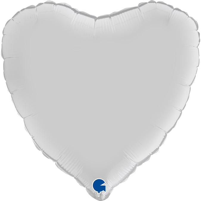Satin Weiß Herz-Luftballon