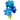 Luftballon-Blumenstrauß 3 Blumen Blau