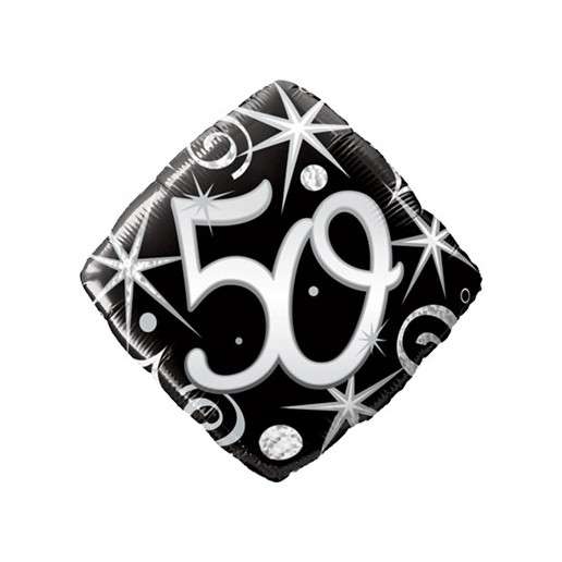 Happy Birthday 50 Silber-Schwarz Diamant-Luftballon