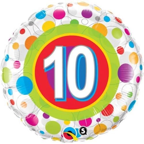 Happy Birthday 10 bunte Punkte Luftballon