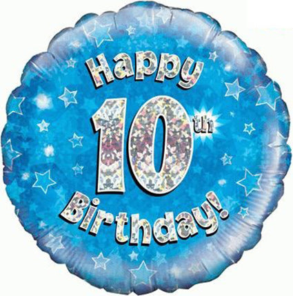 Happy Birthday 10 glitzer Blau Luftballon