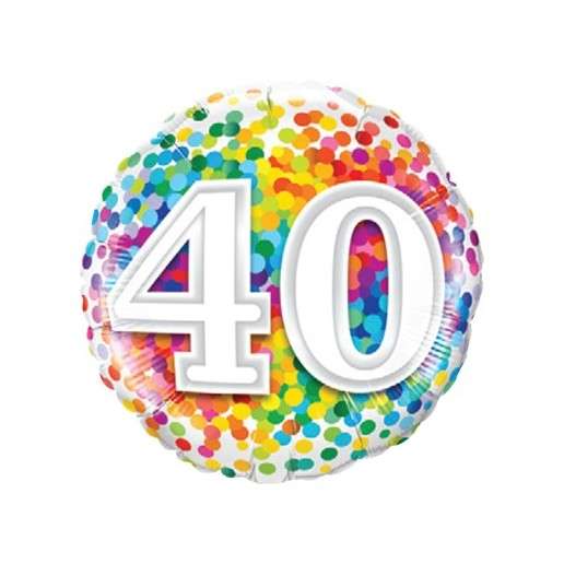 Happy Birthday 40 Konfetti bunt Luftballon
