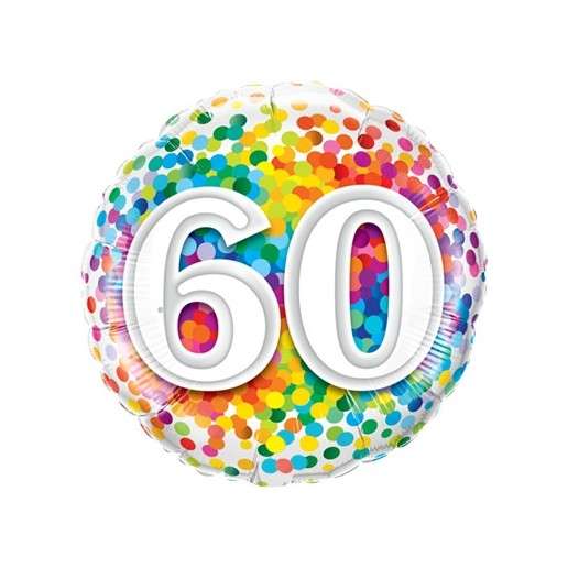 Happy Birthday 60 Konfetti bunt Luftballon