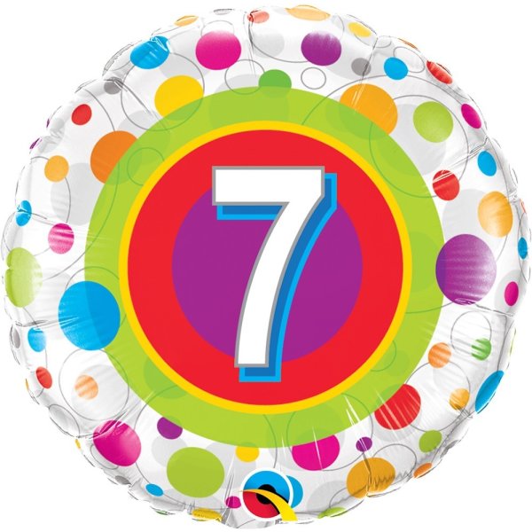 Happy Birthday 7 bunte Punkte Luftballon