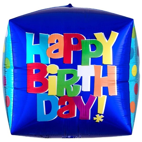 Happy Birthday Bunt Cubez-Luftballon