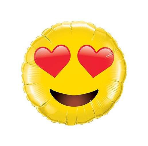Smiley Herz-Augen Luftballon