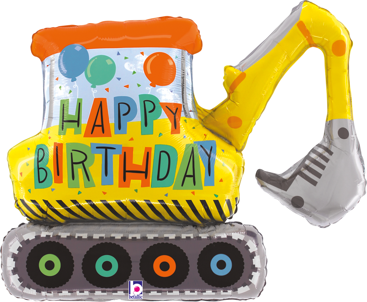 Bagger Happy Birthday Luftballon