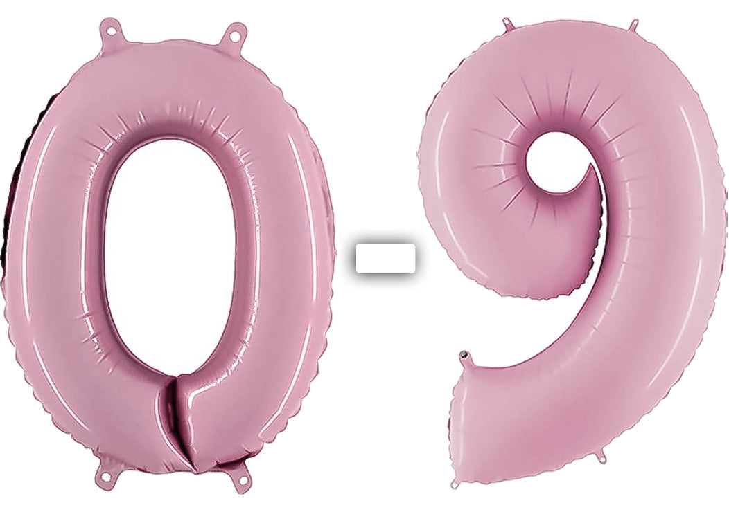 Luftballon XXL Zahl 0-9 pastell-pink (100 cm)