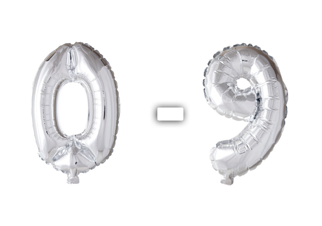 Luftballon Zahl Silber 0-9 (41cm)