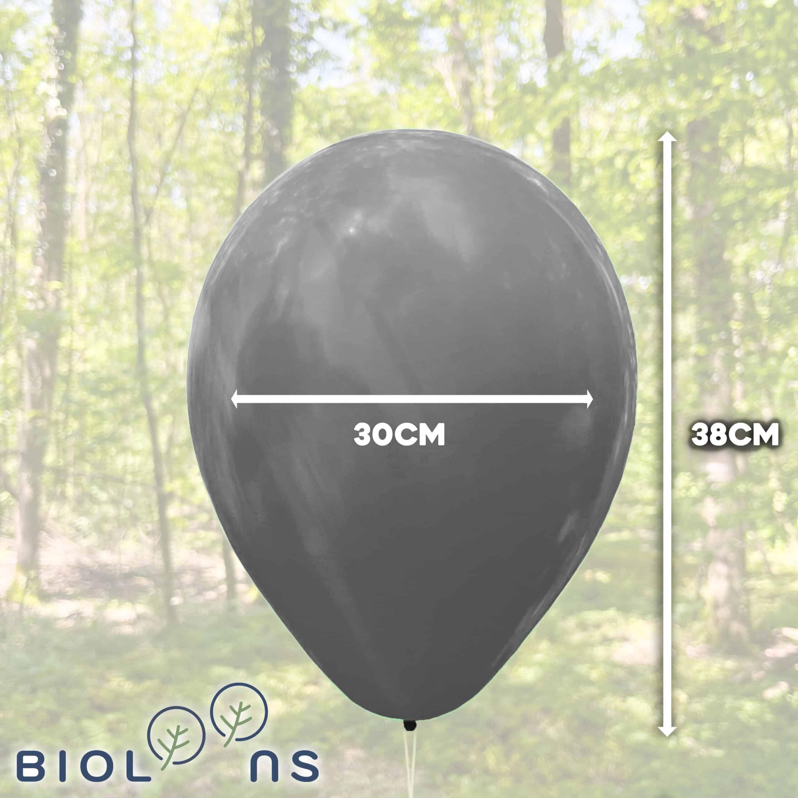 Bio Rundballon Bioloons® 30cm orange & schwarz, Polka Dots, 25 St.