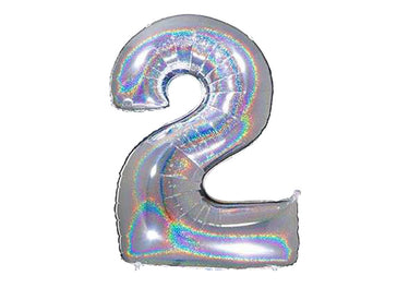 Luftballon XXL Zahl 0-9 glitzer-silber (100 cm)