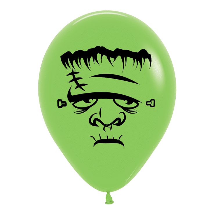 Bio Rundballon Bioloons® 30cm hellgrün, Frankenstein 25 Stück