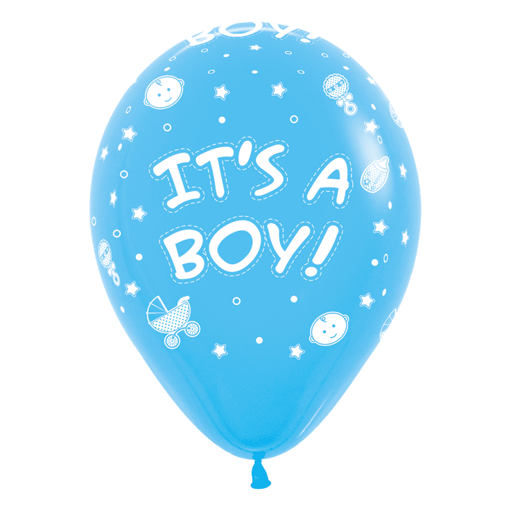 Bio Luftballon Bioloons® 30cm blau 25 Stück- It's a boy - Gender reveal oder Geburt