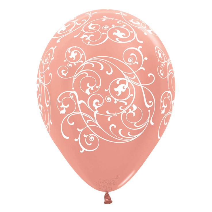 Bio Luftballon Bioloons® 30cm rosegold metallic, Ornamente 25 Stück