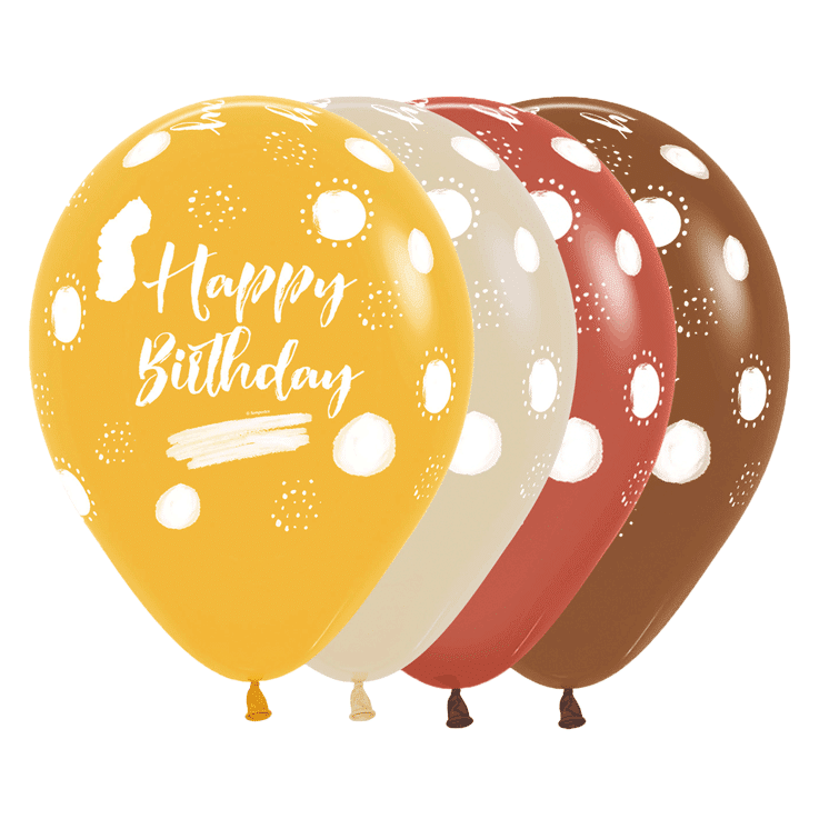 Bio Luftballon Bioloons® Happy Birthday Naturfarben 25Stk 30cm
