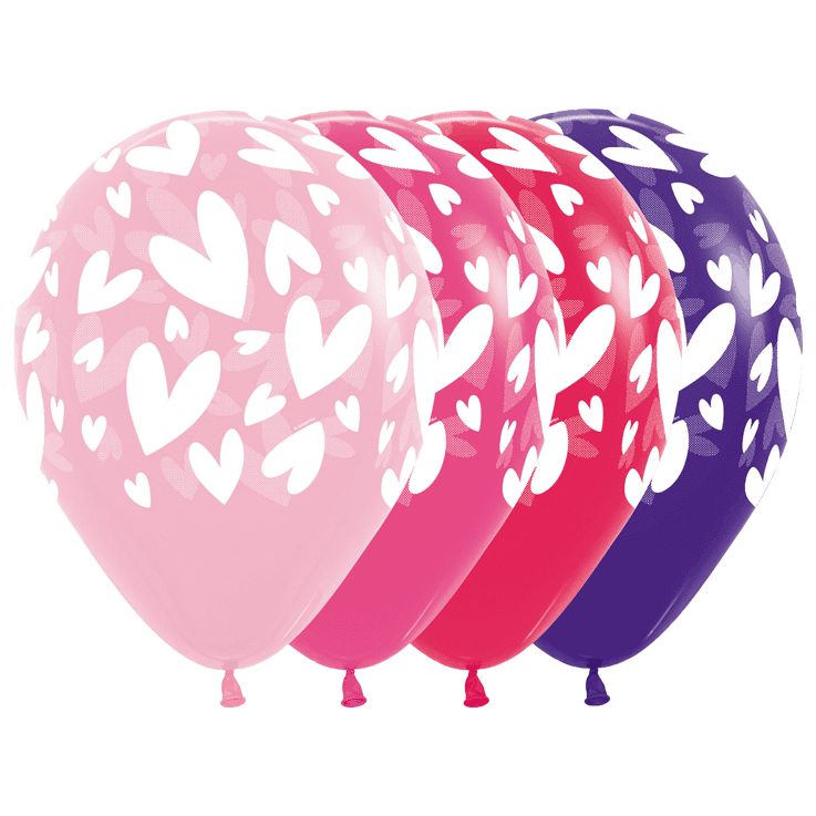 Bio Luftballon Bioloons® mit modernen Herzen, 25Stk, 30cm