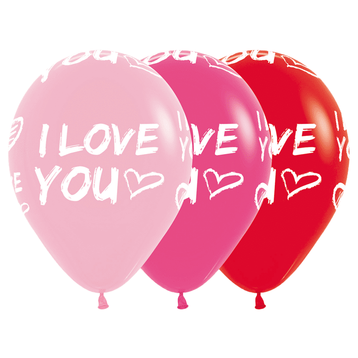 Bio Luftballon Bioloons® mit I Love You, 25Stk, 30cm