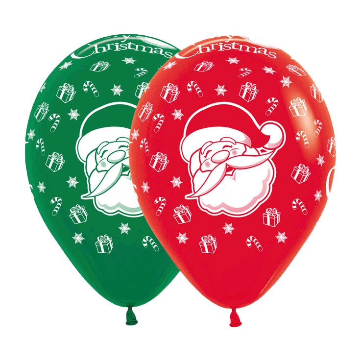 Bio Luftballon Bioloons® Weihnachtsmann Merry Christmas, 25 Stk.