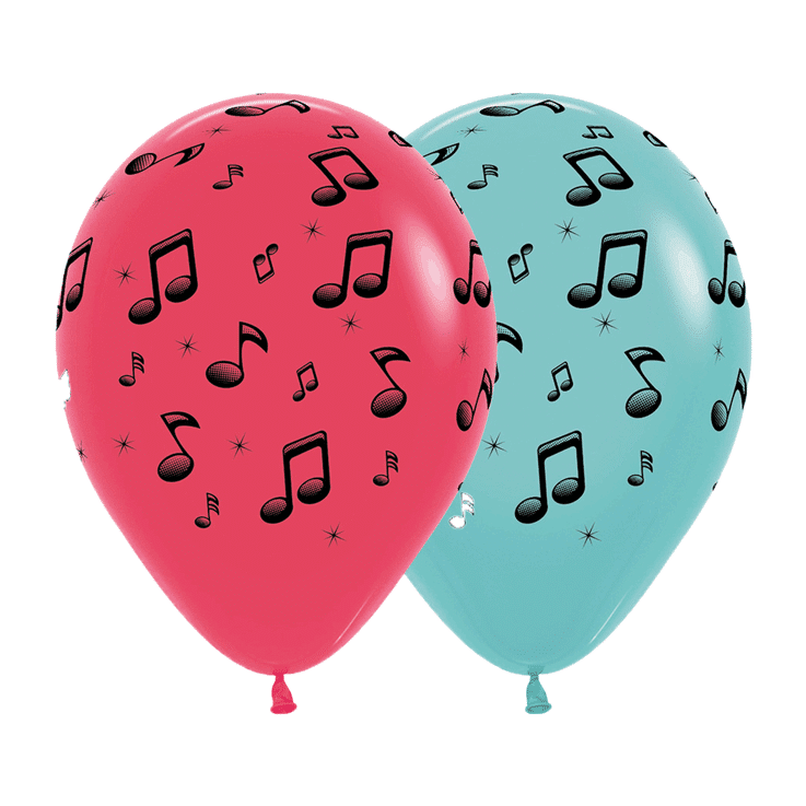 Bio Luftballon Bioloons® Noten Musik, 25 Stk. 30cm