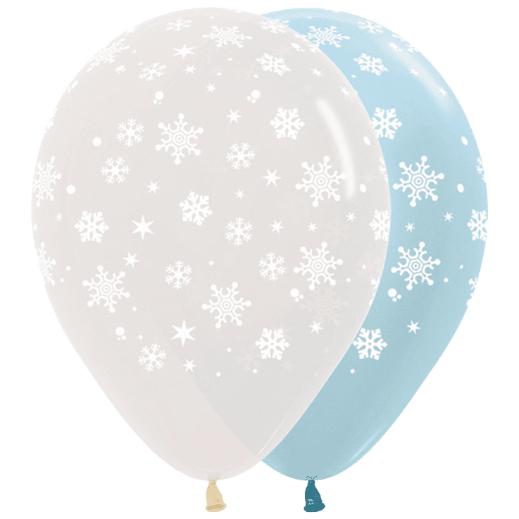 Bio Luftballon Bioloons® Schneeflocken Eiskristalle, 25 Stk.