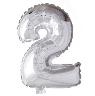 Luftballon Zahl Silber 0-9 (41cm)