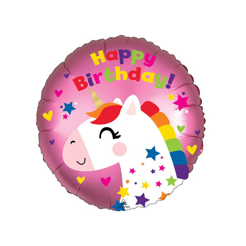 Happy Birthday Einhorn-pink Luftballon