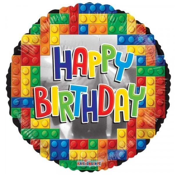 Happy Birthday Klemmbausteine-Rund Luftballon