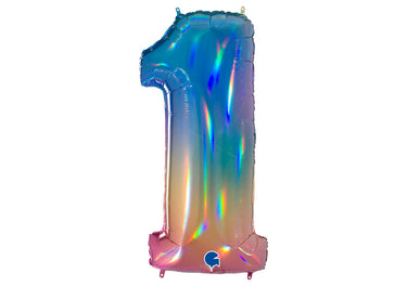 Luftballon XXL Zahl 0-9 rainbow (100 cm)