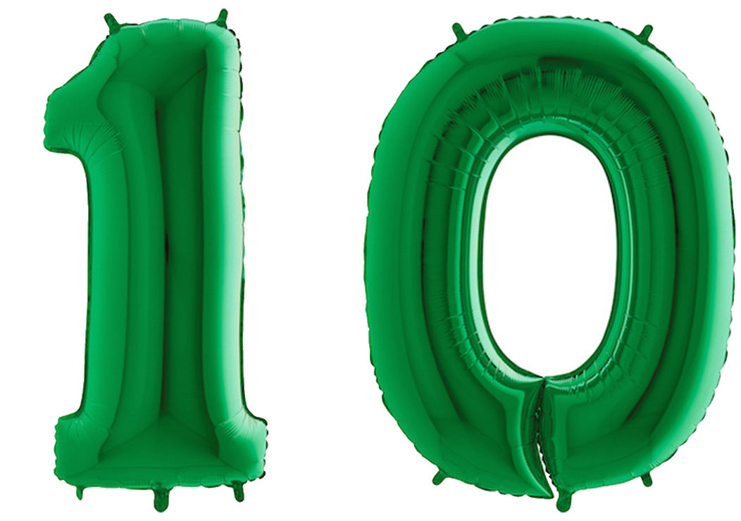 Luftballon XXL Zahl 10-99 grün (100 cm)