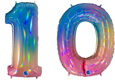 Luftballon XXL Zahl 10-99 rainbow (100 cm)