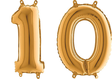 Luftballon XXL Zahl 10-99 gold (66 cm)