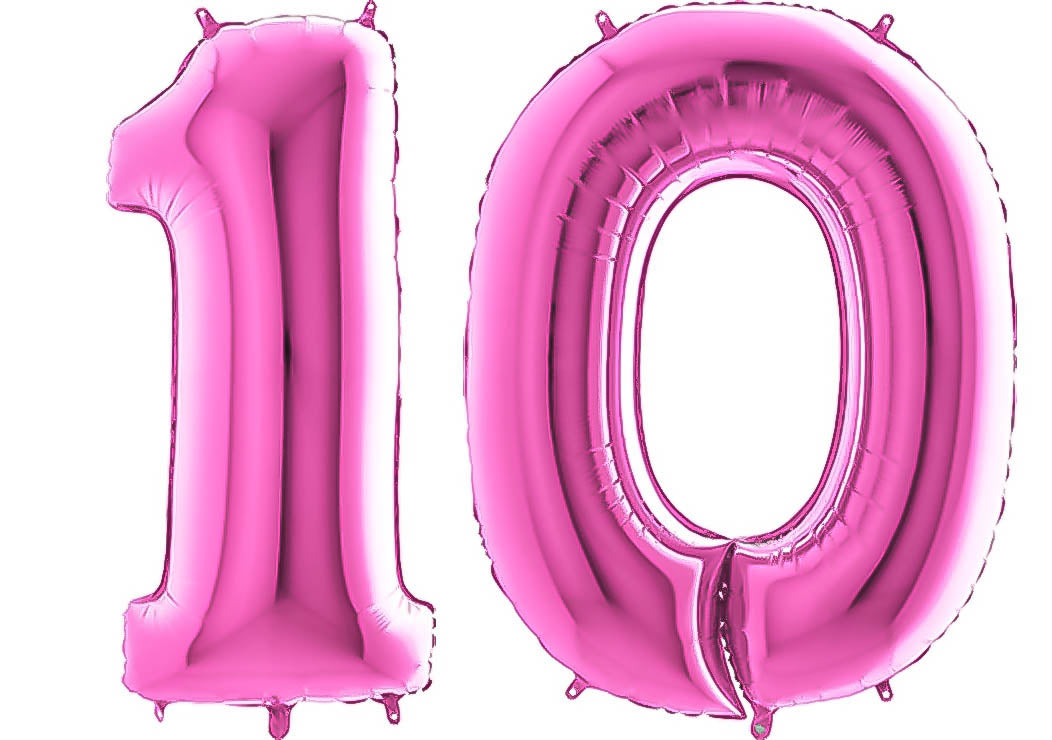 Luftballon XXL Zahl 10-99 pink (66 cm)